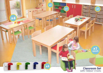 EASE Classroom with Timber chairs 38cm
