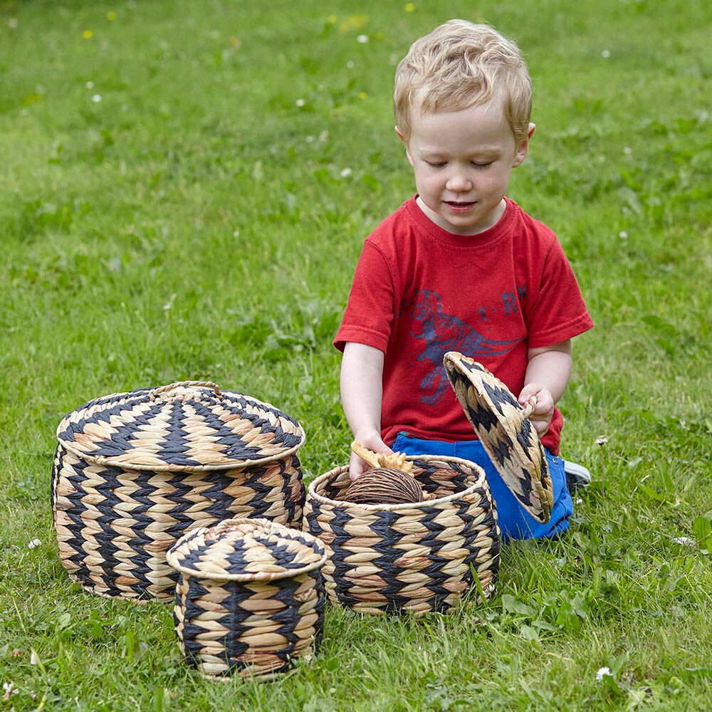 Woven Zebra Baskets 3pk
