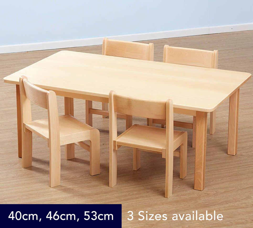 Classic Solid Beech Rectangular Table - 3 Heights available