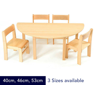 Half Circular Solid Beech Table - 3 Heights available