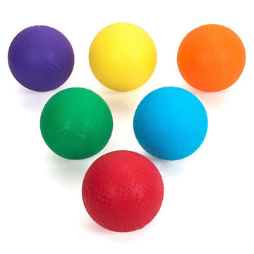 6 Colour Rubber Playground Balls 21cm 6pk