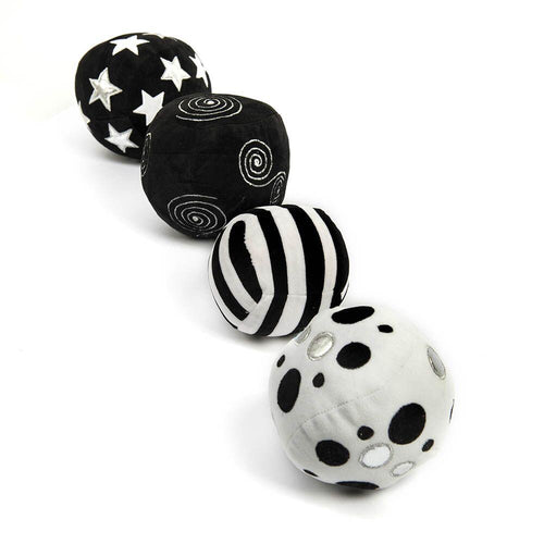 Black and White Soft Sensory Activity Balls 4pk