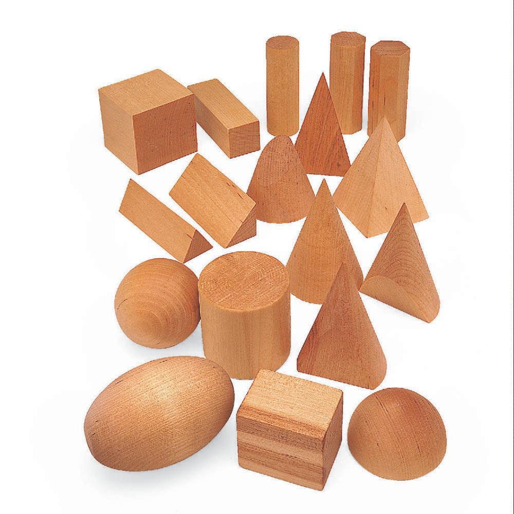 Geometric Solid Wooden Shapes 12pk
