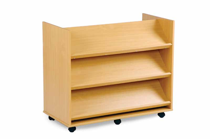 Double Sided Library Display Unit with Angled Shelves