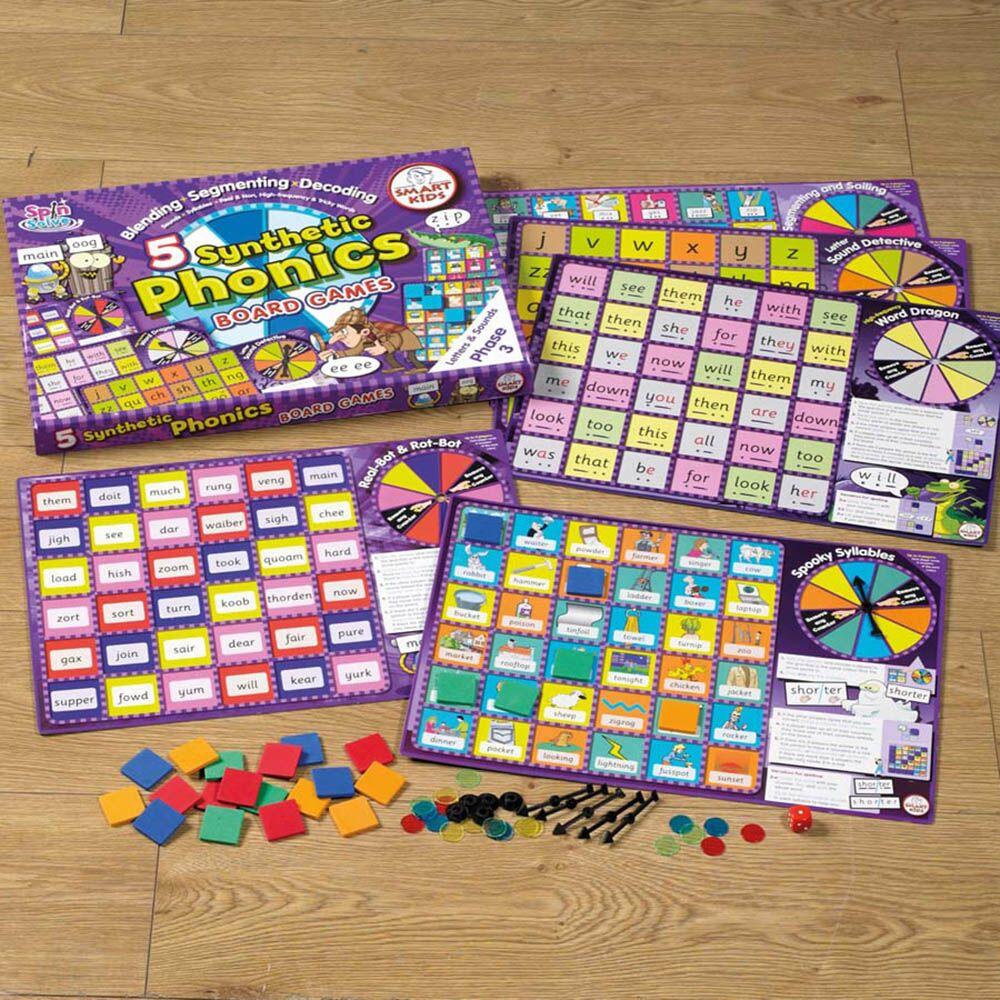 5 Synthetic Phonics Phase 3 Board Games