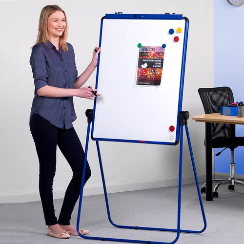 Height Adjustable Drywipe Flipchart Easel Red