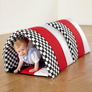 Black and White Striped Soft Baby Tunnel