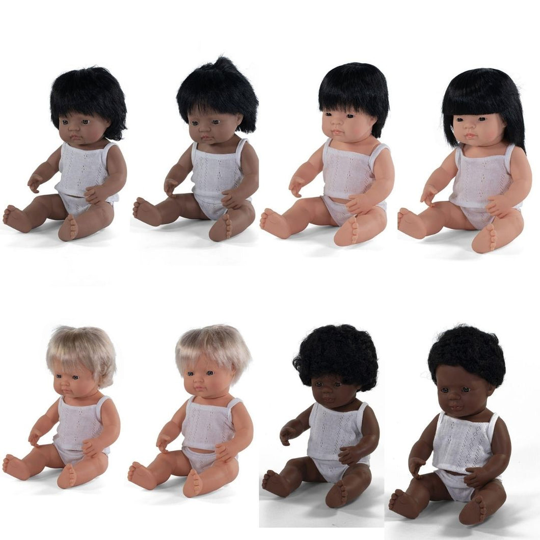 Miniland Hard Bodied Multicultural Dolls Buy All And Save ( Set of 8 Dolls)