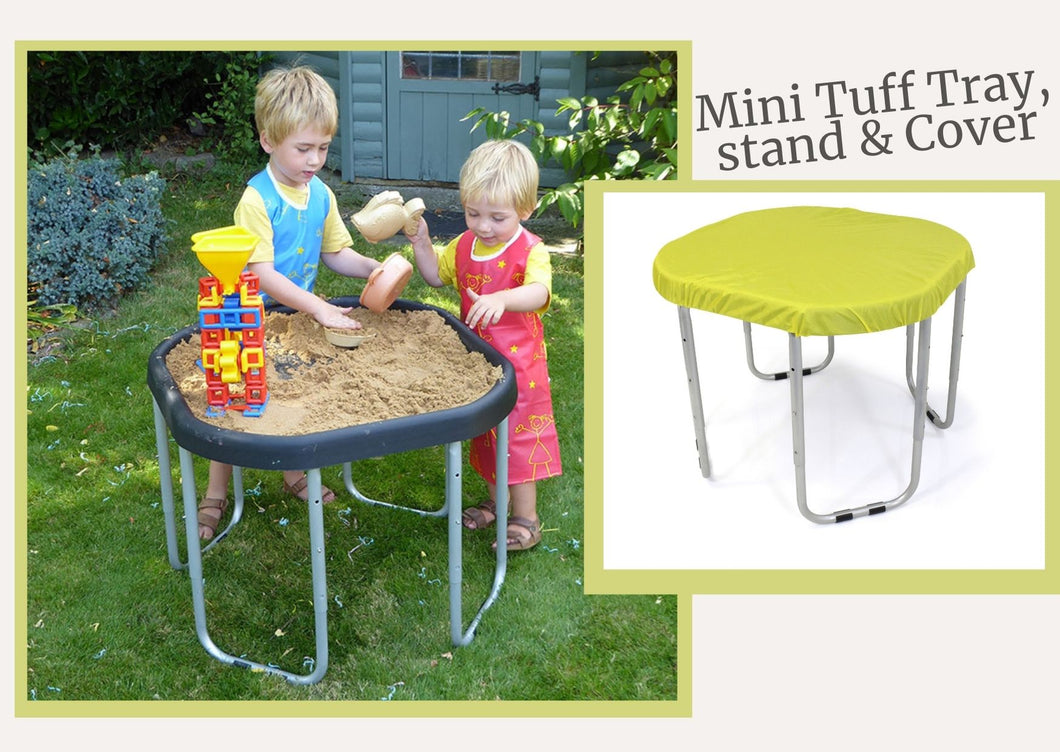 Mini Tuff Tray Green and Silver Stand with cover