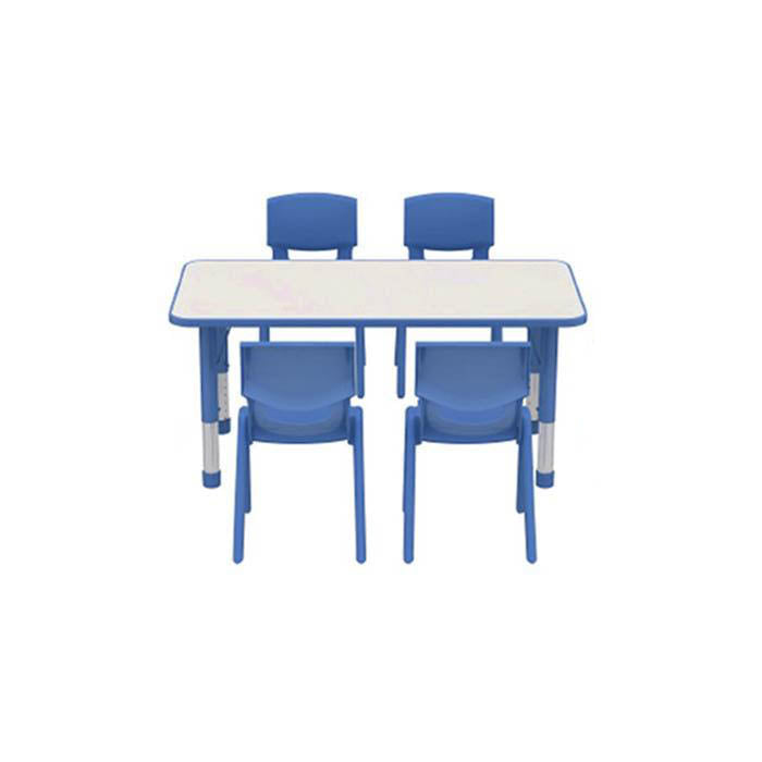 Adjustable Polyethylene Rectangular Table With White Table Top and Chairs - All Heights and Colours