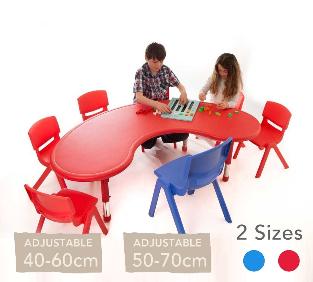 Adjustable Horseshoe Poly Table All Colours & Heights