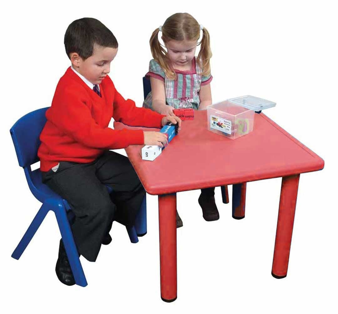 Adjustable Square Table 50cm-70cm Red