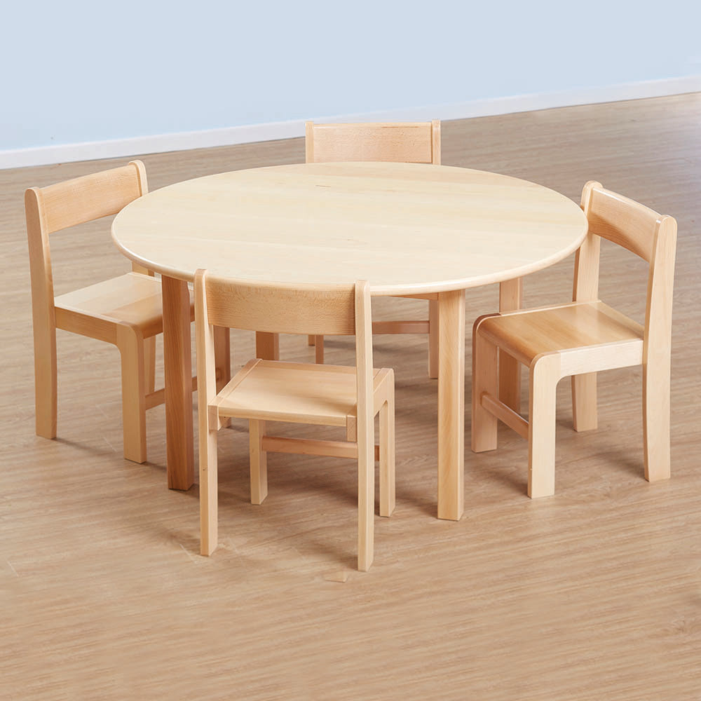 Solid Beech Circular Table H400mm and Chairs Set