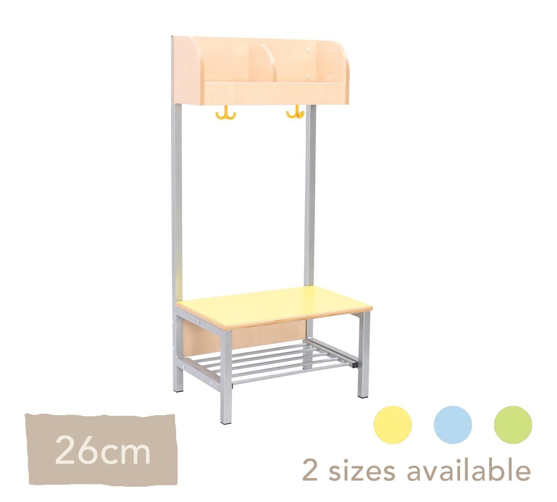 Flexi Cloakroom with Frame, 2 Hooks - Seat Height 26cm - All Colours