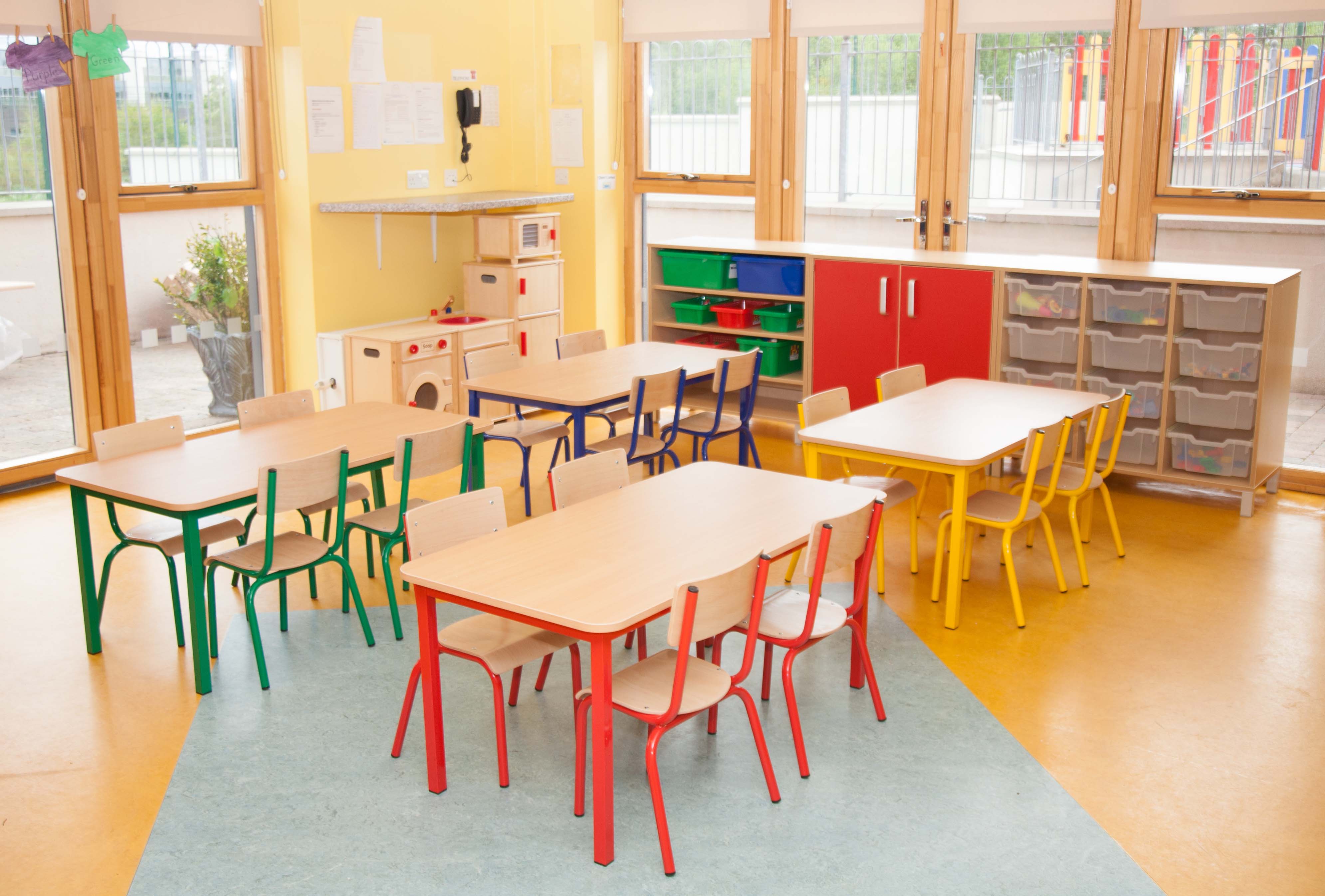 School Steel  53cm Table & 4 steel 31cm Chairs