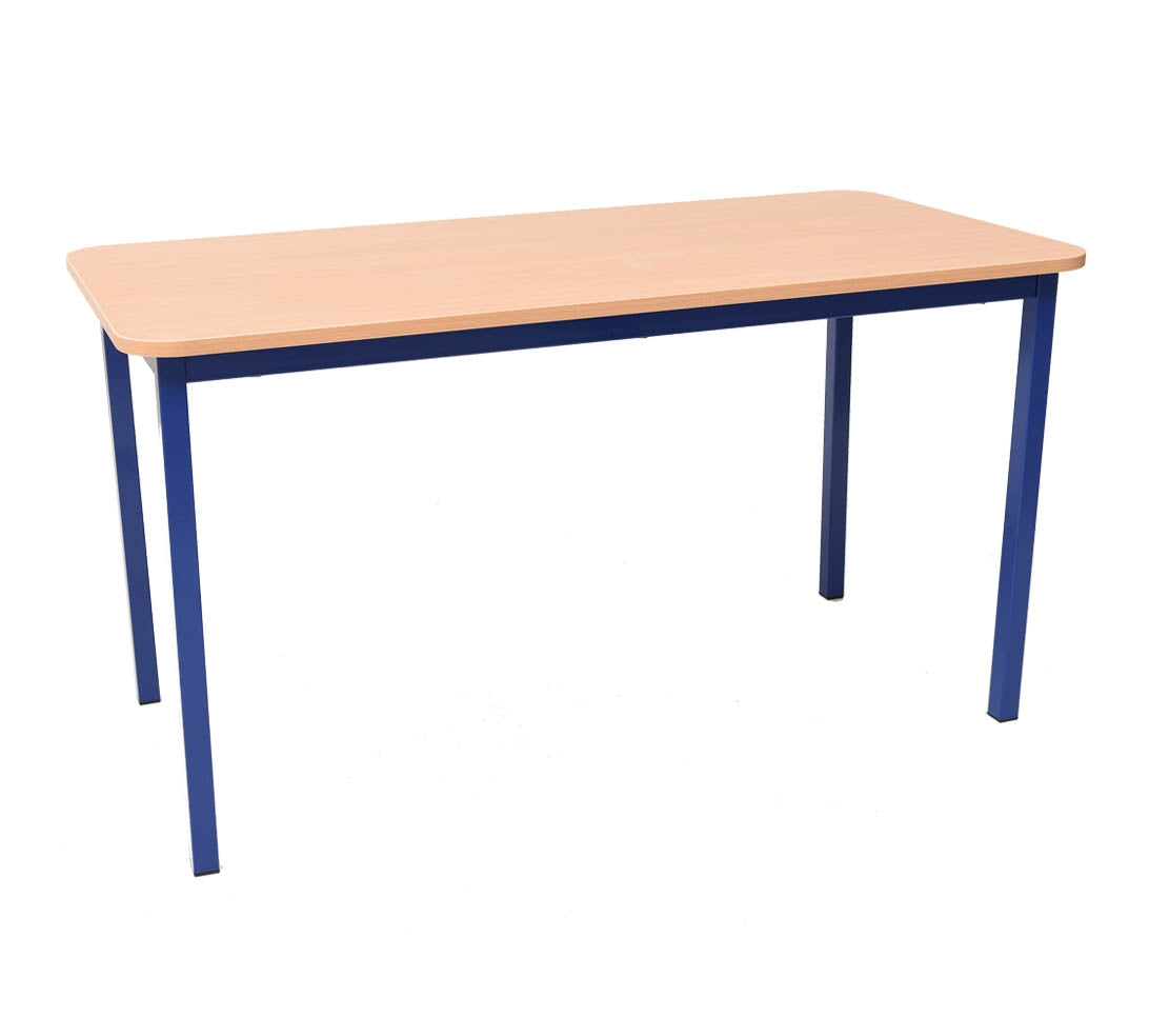Steel Legged Rectangular School Table - Blue 64cm