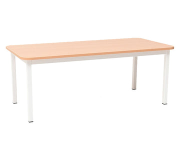 Steel Legged Rectangular School Table - White 46cm