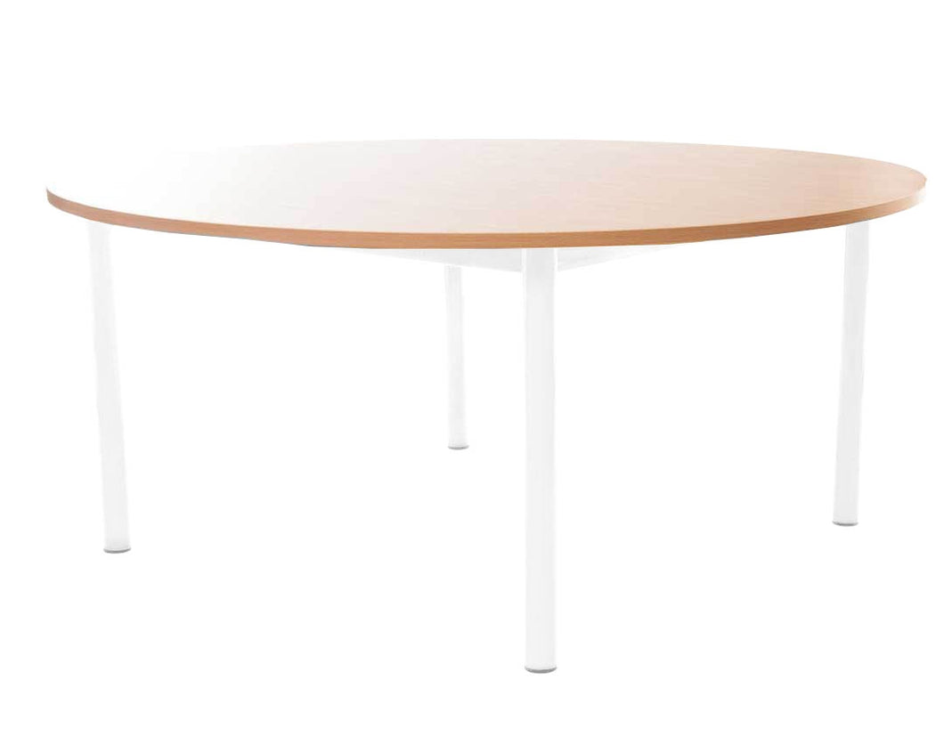 Steel Legged Round Table - White 46cm