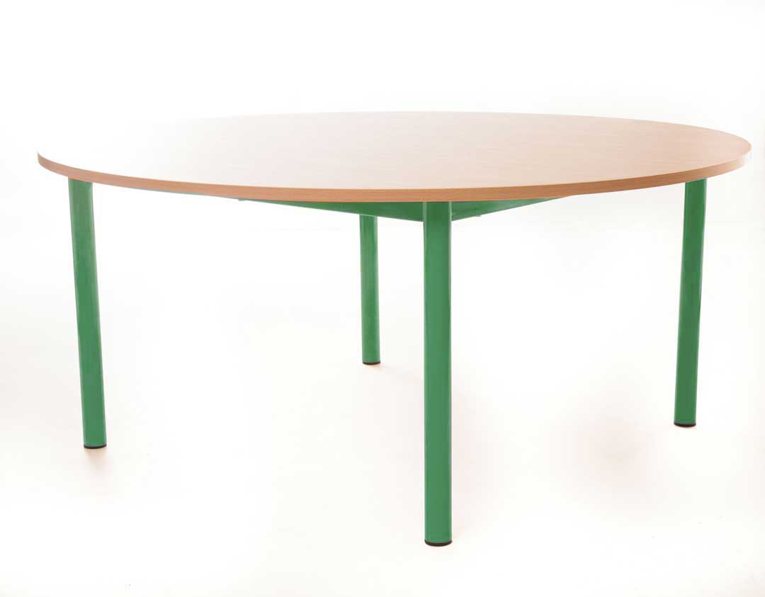 Steel Legged Round Table - Green 71cm