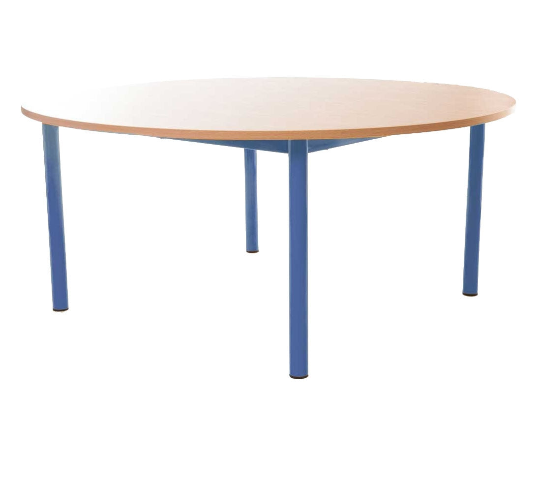 Steel Legged Round Table - Blue 64cm