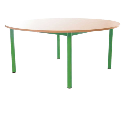 Steel Legged Round Table - Green 71cm