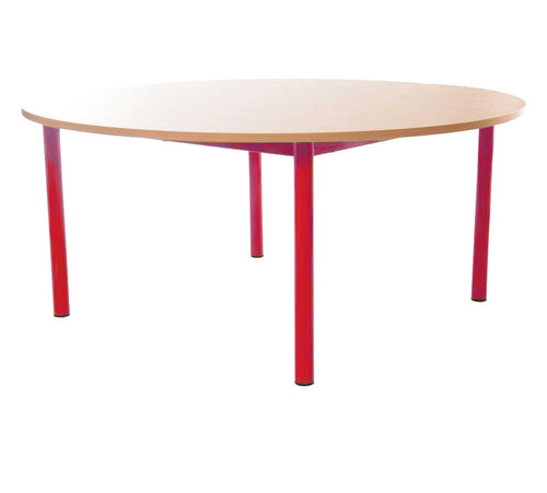 Steel Legged Round Table -Red 59cm