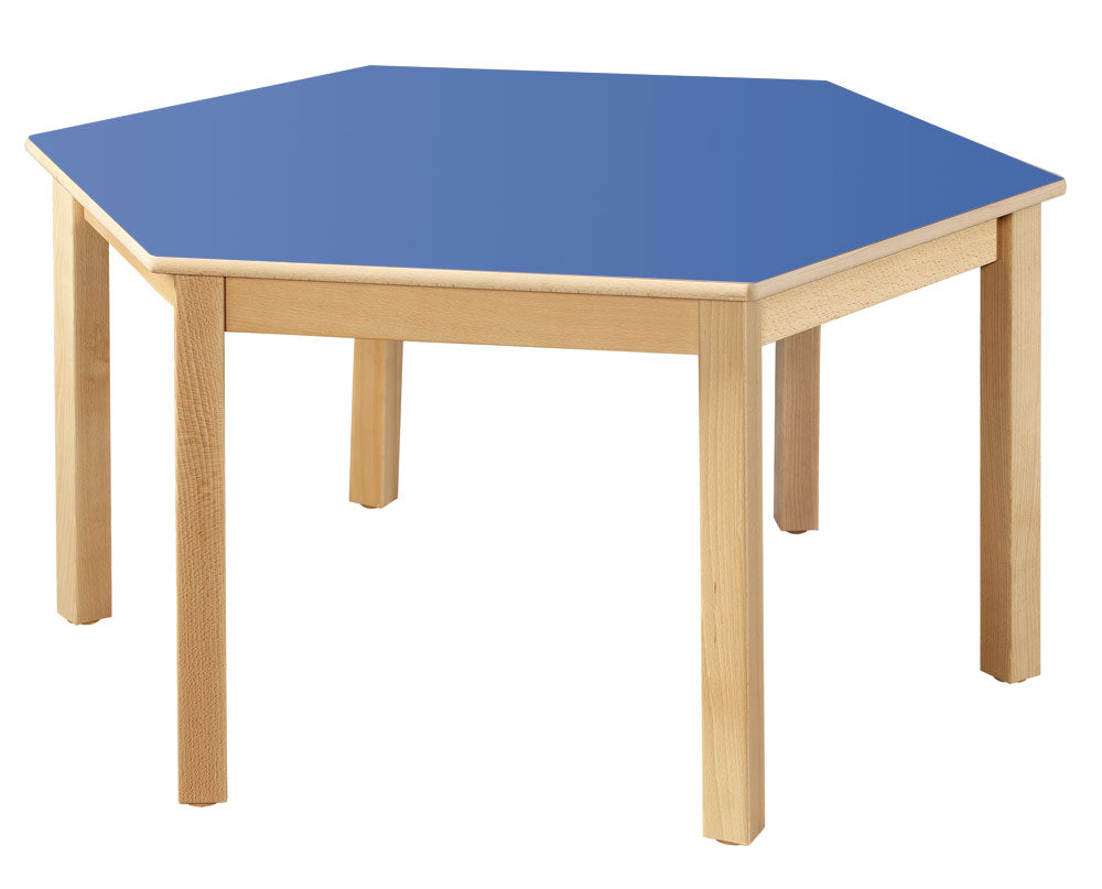 Hexagonal Table Blue All Heights
