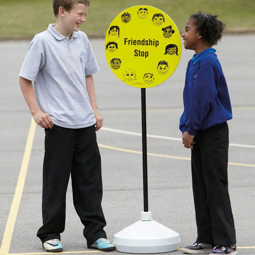Friendship Stop Playground Sign With Stand
