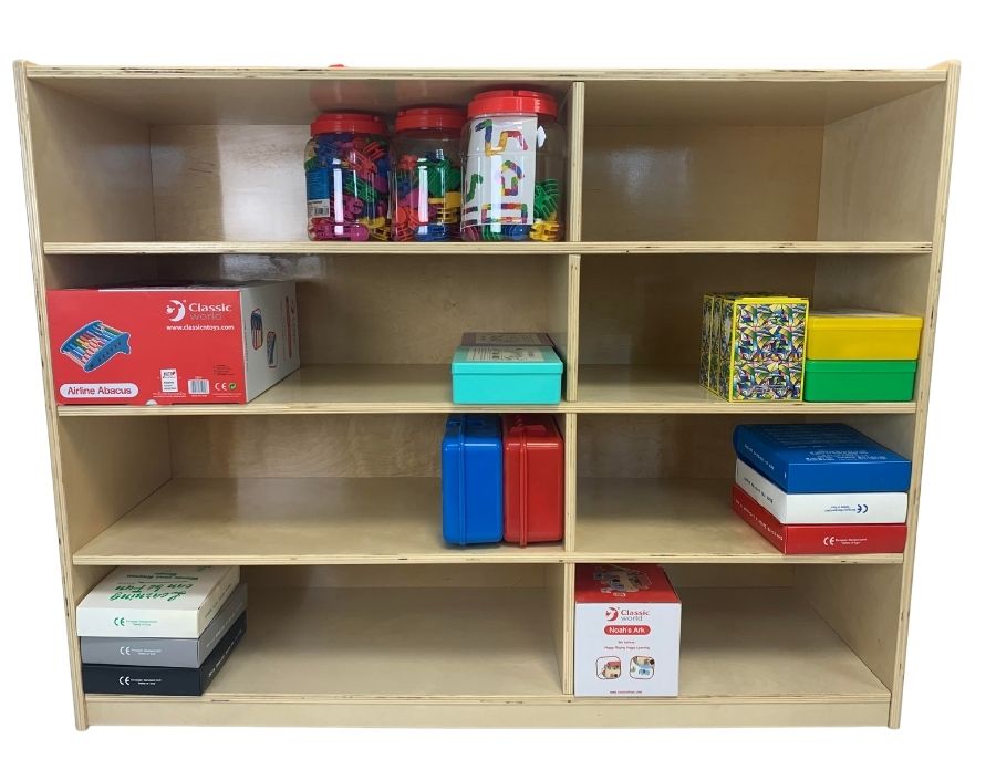 4 Shelf/ 4 Cubby Storage Unit
