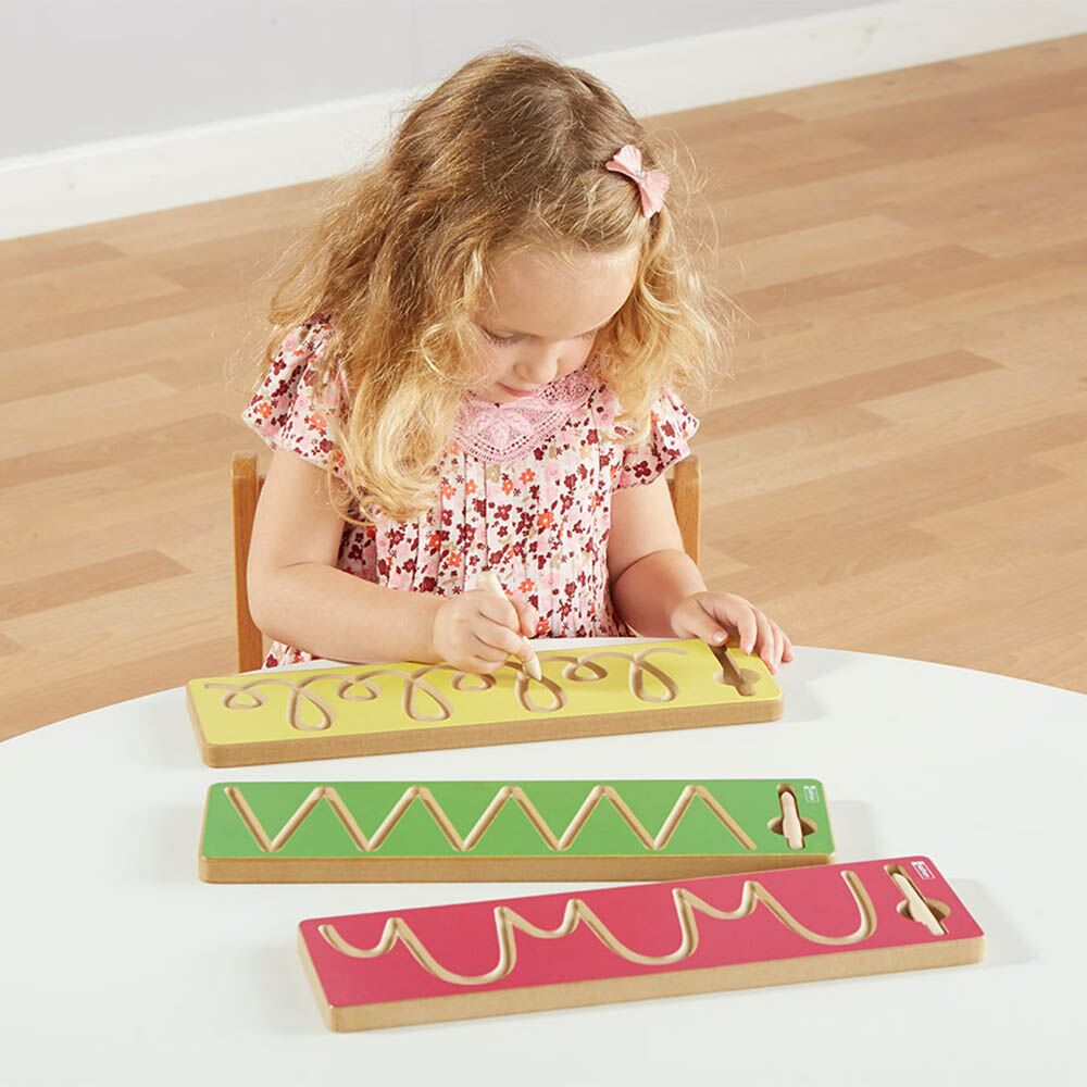 Pre Writing Tracing Patterns Wooden Stencils 3pk