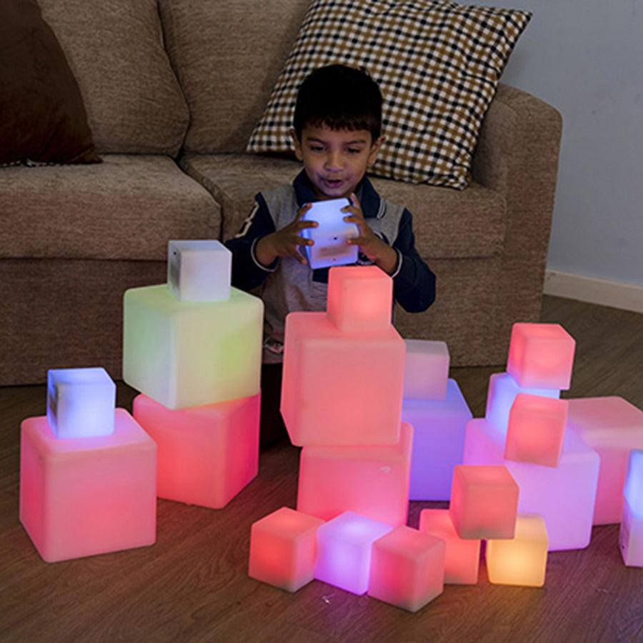 Sensory Glow Construction Cubes - Pk 12