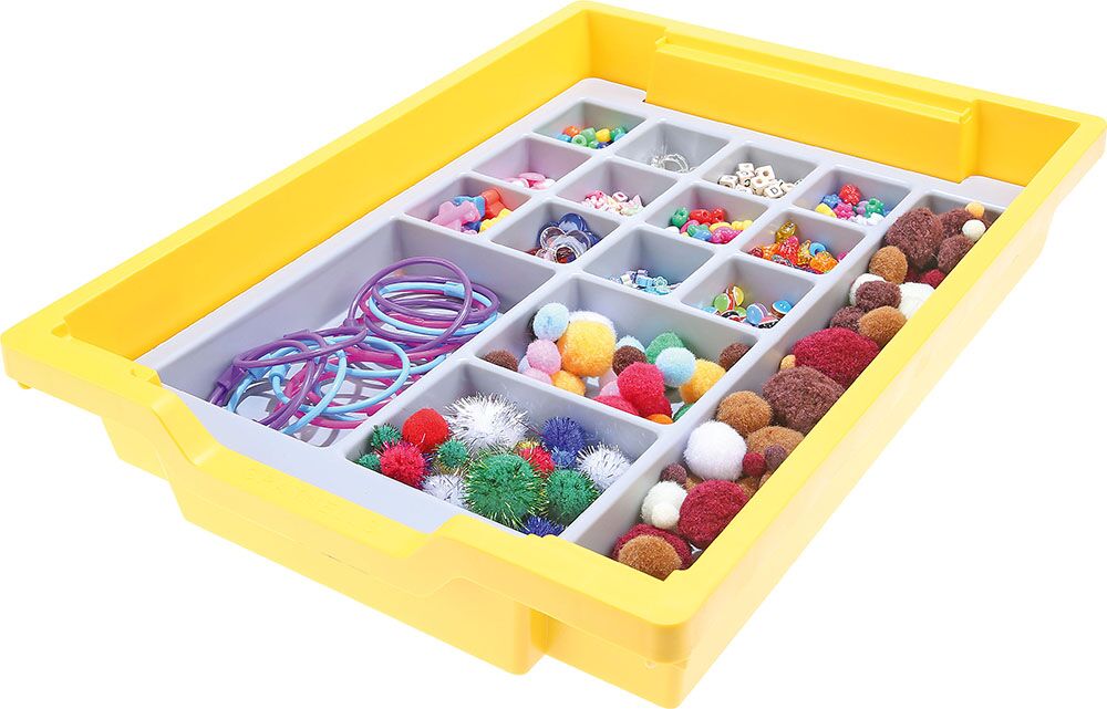 Divider for shallow containers with 16 compartments