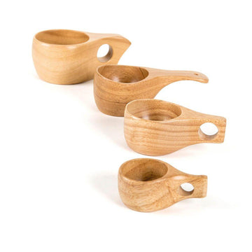 Assorted Sizes Wooden Cup Collection
