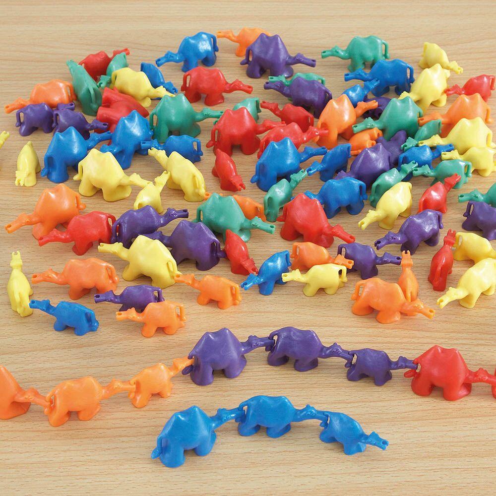 3D Coloured Connecting Camel Figures 96pk