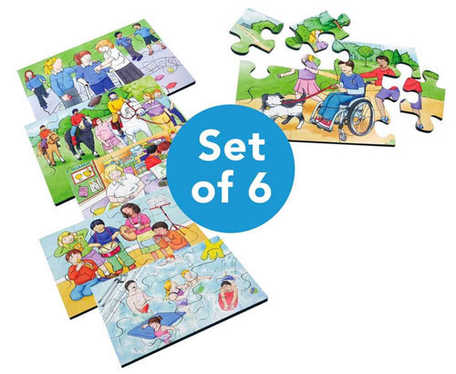 Illustrated Inclusion Jigsaw Puzzle 6pk