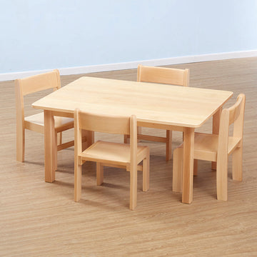 Solid Beech Rectangular Table H460mm and Chairs