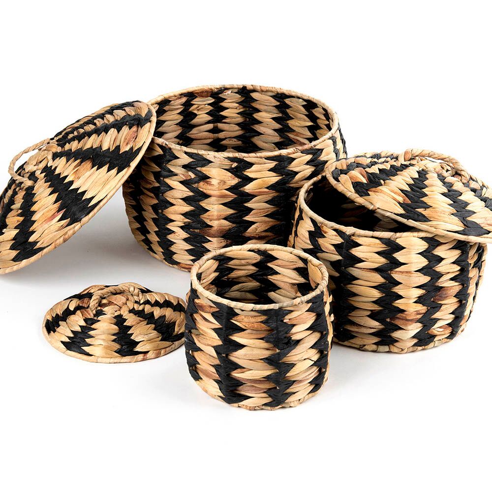 Woven Zebra Baskets 3pk
