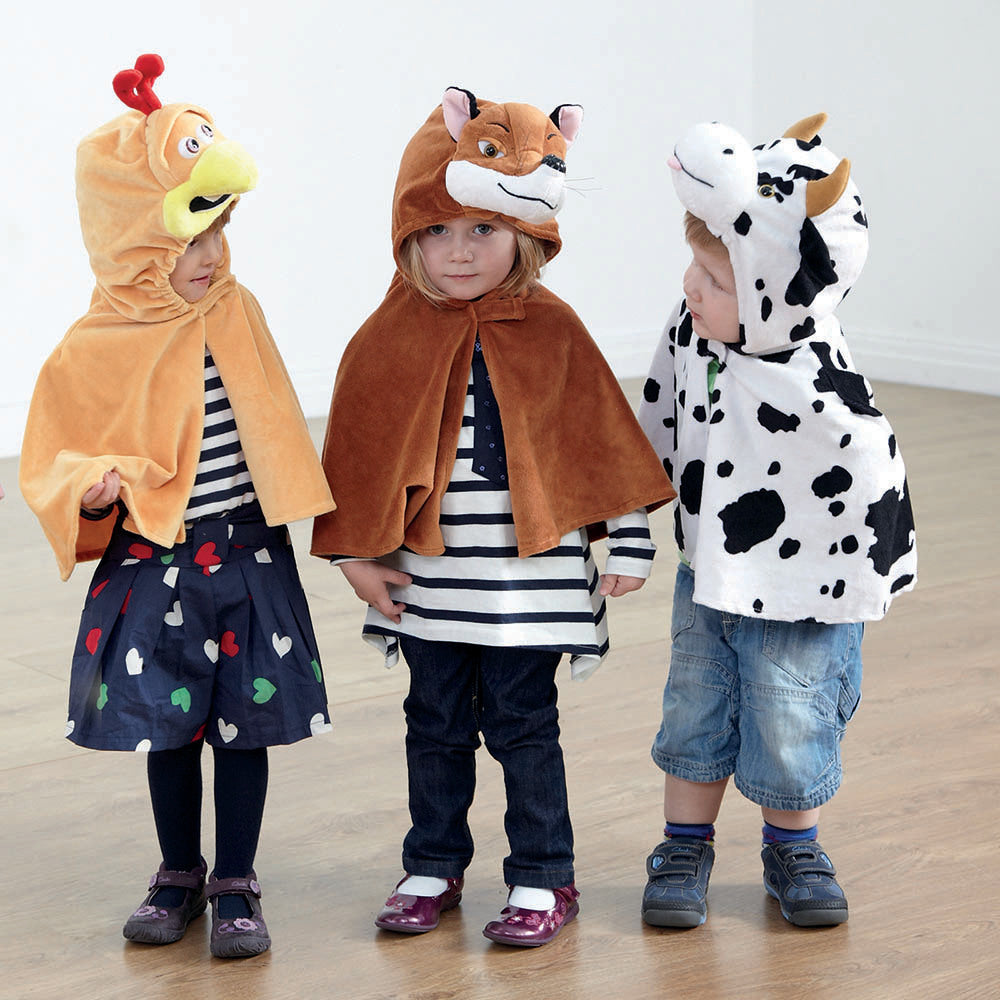 Role Play Dressing Up Animal Capes Costume 4pk Farmyard