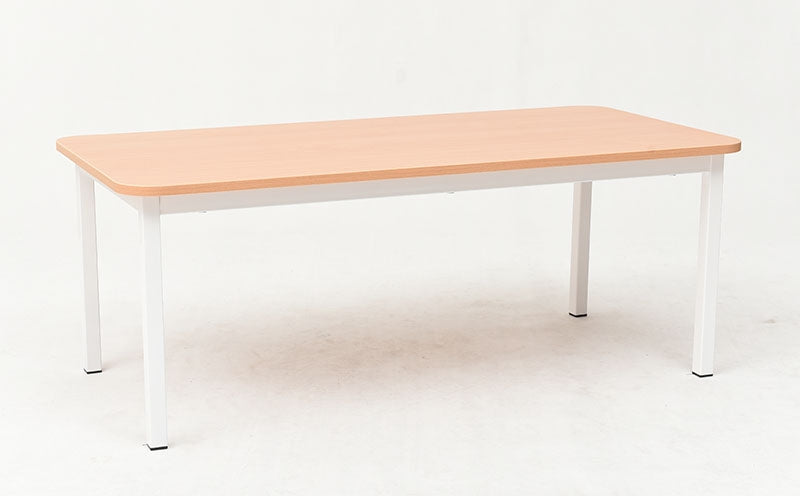 Steel Legged Rectangular School Table - White 46cm