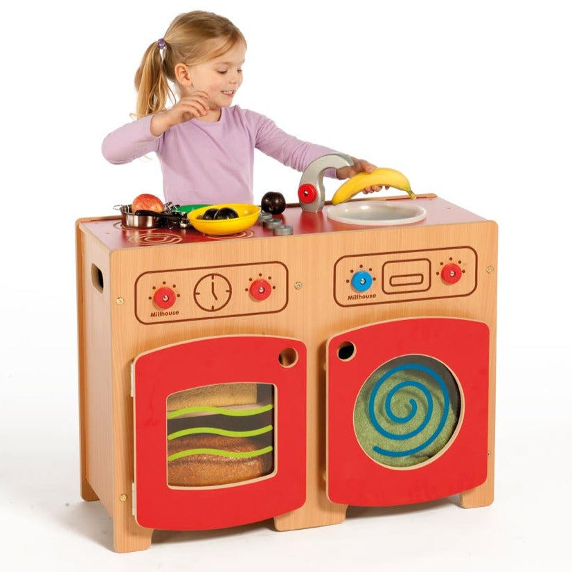 Modular Beech kitchen set 1 red