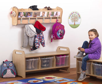 Wall Hooks with 6 Cubbies