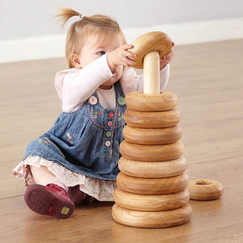 Giant Circular Wooden Stacking Pyramid