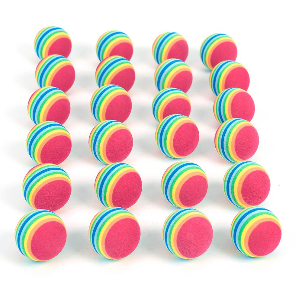 Rainbow Foam Balls 4.8cm 24pk
