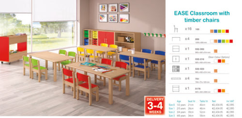Kite Classroom with Timber chairs 38cm
