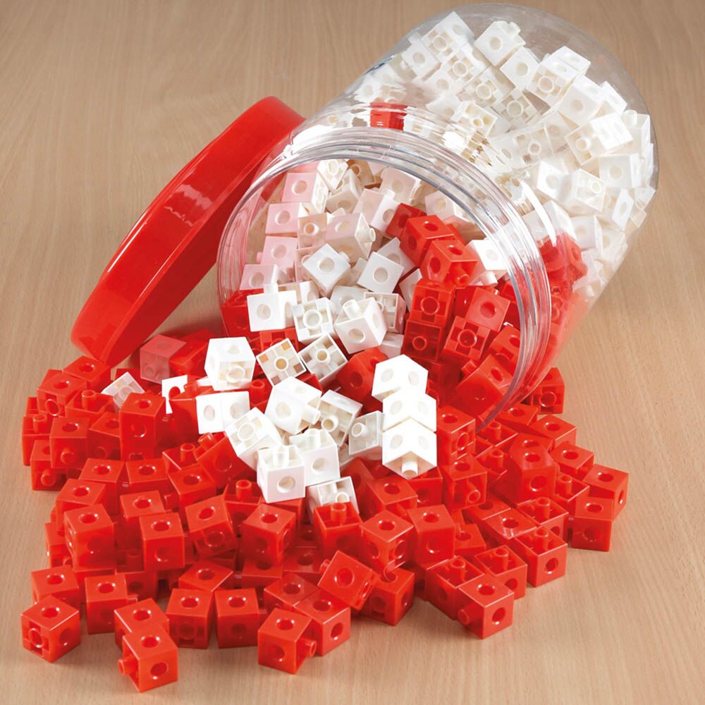Red/White Plastic Snap Cubes Pack 500pcs