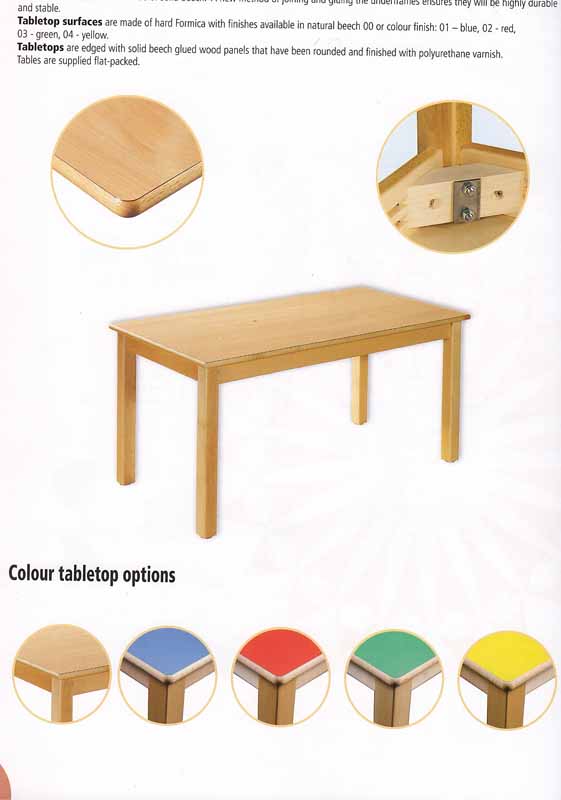 Rectangular Table 76cm All Colours