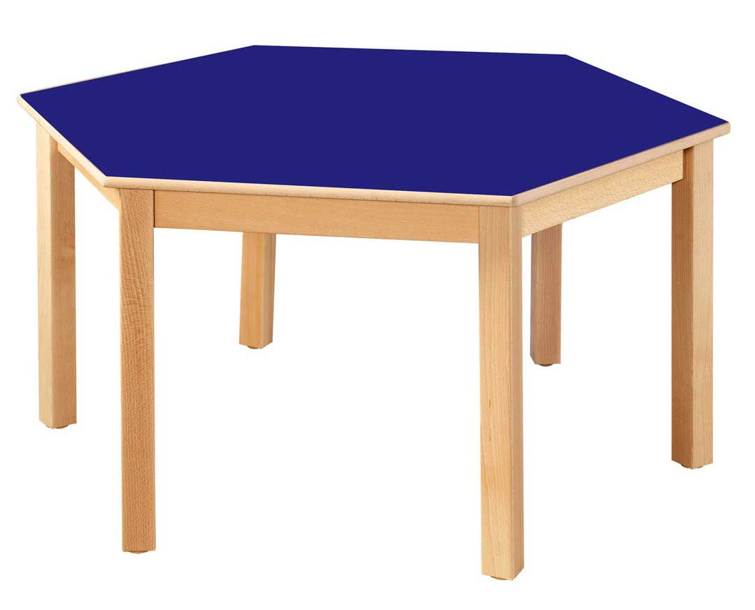 Hexagonal Table Blue - 59Cm