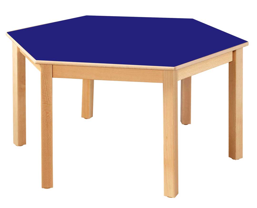 Hexagonal Table Blue - 71Cm