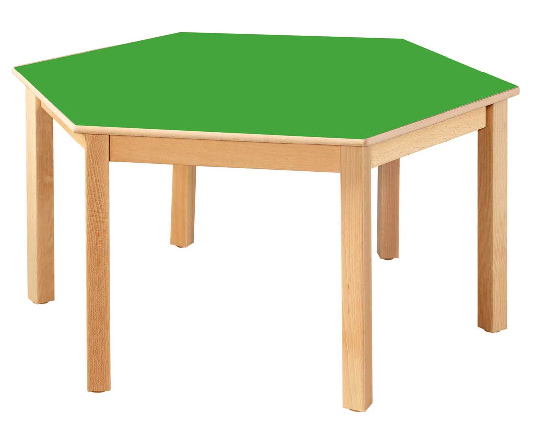Hexagonal Table Green - 59Cm