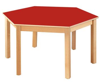 Hexagonal Table Red - 59Cm